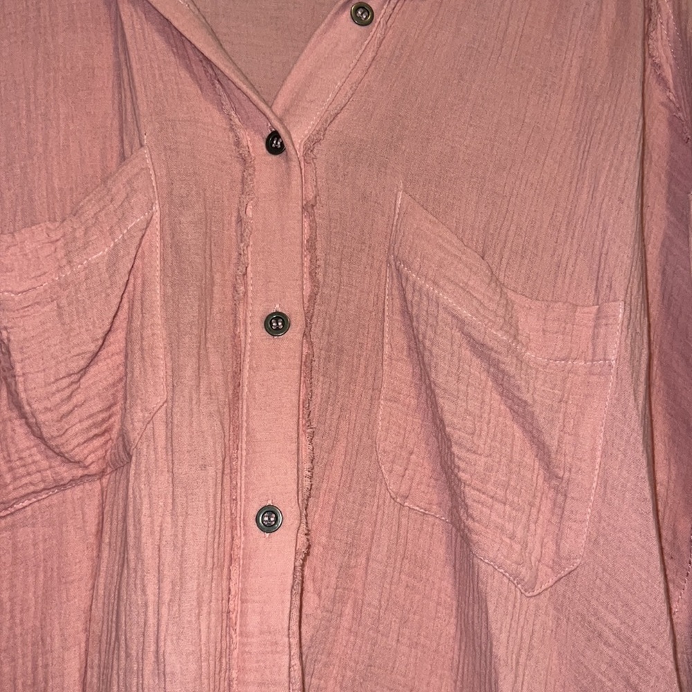 Entro Pink Button Down - Baby Doll back - Picture 2 of 5